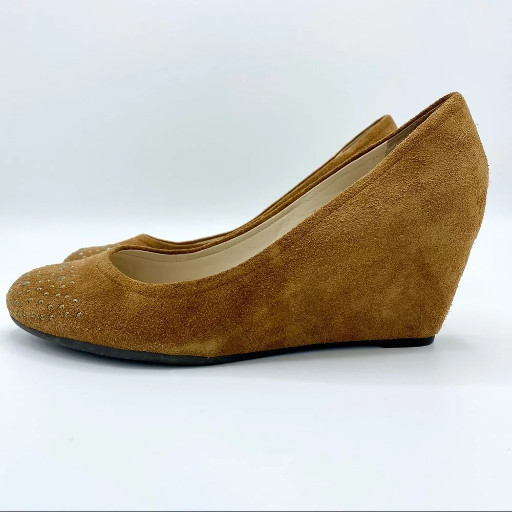 Franco Sarto Zinc Embellished Suede Wedges Size 10